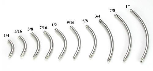 14g Externally Threaded Replacement BENT SHAFT14g Externally Threaded Replacement BENT SHAFT