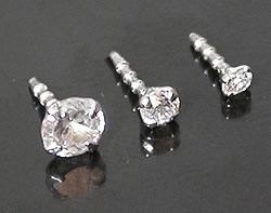 14kt White Gold BioPlastic Prong Setting CZ in 1.5mm, 2.0mm or 3.0mm - add on