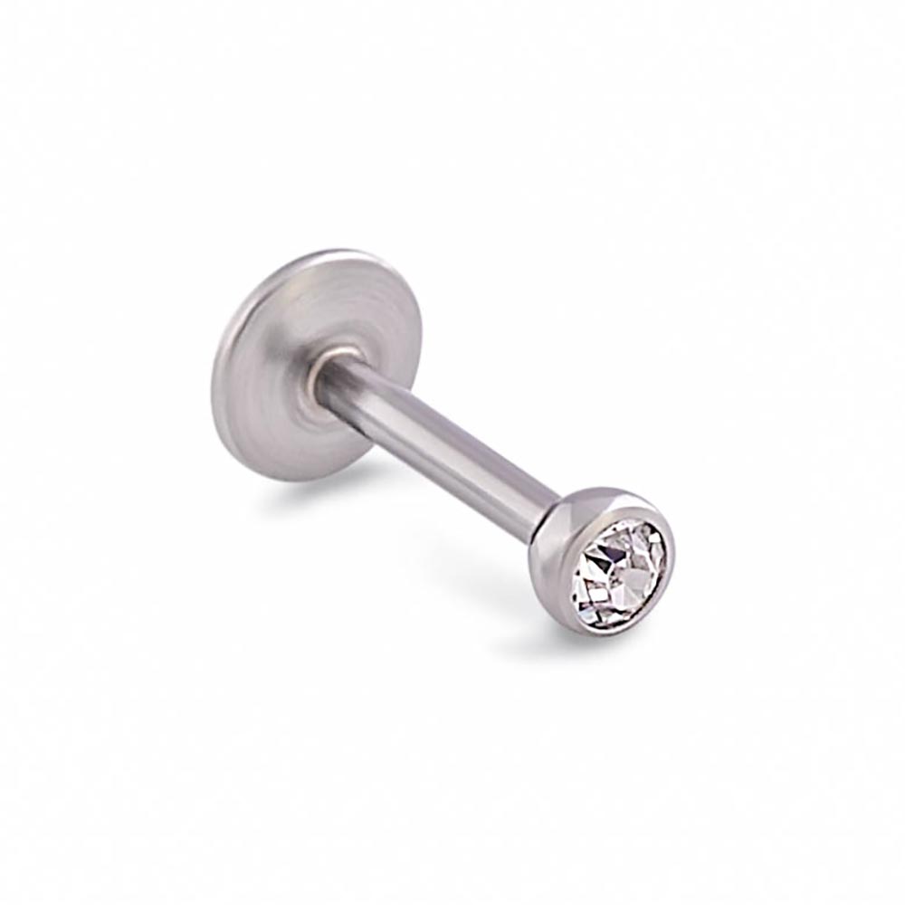 Side View Image - JL09916g 5/16" Internal Bezel Set Jewel Labret Stud — Price Per 1