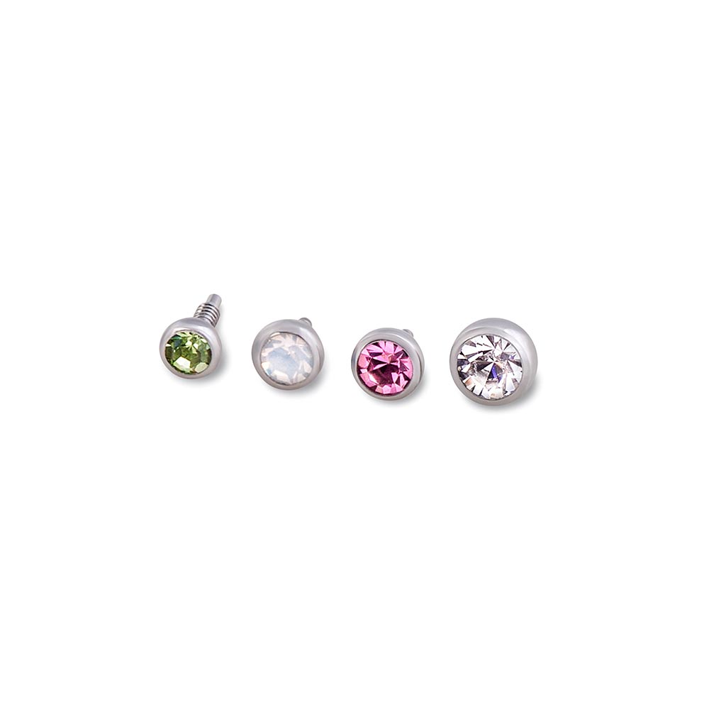 16g 5/16" Internal Bezel Set Jewel Labret Stud — Price Per 1