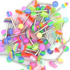 14g 5/8" Acrylic Funky Mix Straight Barbells - Price Per 1014g 5/8" Acrylic Funky Mix Straight Barbells - Price Per 10