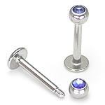 18g Jeweled Labret — Monroe Piercing18g Jeweled Labret — Monroe Piercing