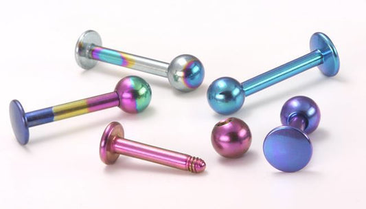 18g Titanium Grade 23 Labrets 1/4" - 3/8" 18 Color Choices18g Titanium Grade 23 Labrets 1/4" - 3/8" 18 Color Choices