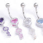 14g 3/8" HEART and KEY Belly Piercing Jewelry