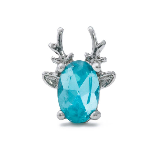 16g 5/16” Antlered Stag Straight Barbell with Aqua Jewel16g 5/16” Antlered Stag Straight Barbell with Aqua Jewel