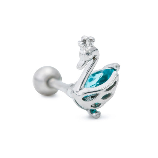 16g 5/16” Aqua Jeweled Swan Straight Barbell — Price Per 116g 5/16” Aqua Jeweled Swan Straight Barbell — Price Per 1