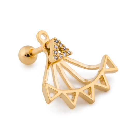 16g 1/4” Vector Triangles Gold Plated Cartilage Earring16g 1/4” Vector Triangles Gold Plated Cartilage Earring