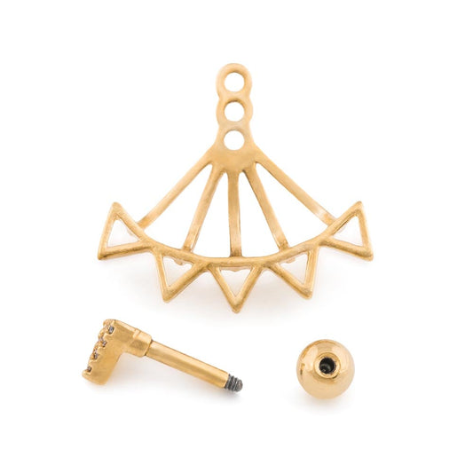 16g 1/4” Vector Triangles Gold Plated Cartilage Earring16g 1/4” Vector Triangles Gold Plated Cartilage Earring