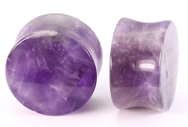 Amethyst Stone Double Flared Plug — Price Per 1