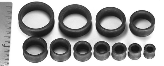 NYLON Charcoal Double Flare Tunnels from 0g up to 2-7/8" - Price Per 1NYLON Charcoal Double Flare Tunnels from 0g up to 2-7/8" - Price Per 1