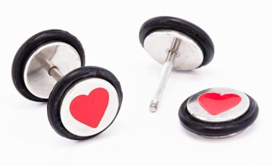 FAKE PLUG HEART Fake Piercing - Price Per 1FAKE PLUG HEART Fake Piercing - Price Per 1