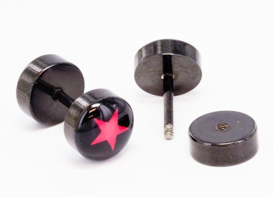 RED STAR FAKE PLUG Big Gauge Illusion Piercing - Price Per 1RED STAR FAKE PLUG Big Gauge Illusion Piercing - Price Per 1