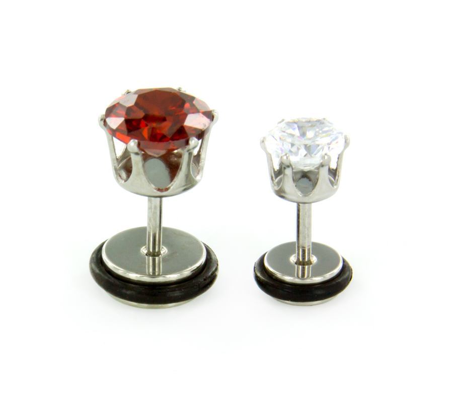 16g Prong Set 6mm Jewel Threaded Stud Earring — Price Per 1