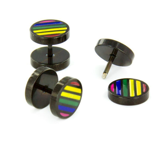 RAINBOW FAKE PLUG Fake Piercing - Price Per 1RAINBOW FAKE PLUG Fake Piercing - Price Per 1