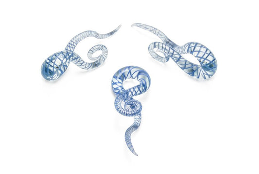 Curls and Loops Glass Hanger Style Blue/Clear Price Per 2Curls and Loops Glass Hanger Style Blue/Clear Price Per 2