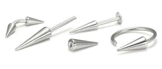 14g-8g Stainless Steel Long Spikes, Bigger Cones Replacement Ends - Price Per 114g-8g Stainless Steel Long Spikes, Bigger Cones Replacement Ends - Price Per 1