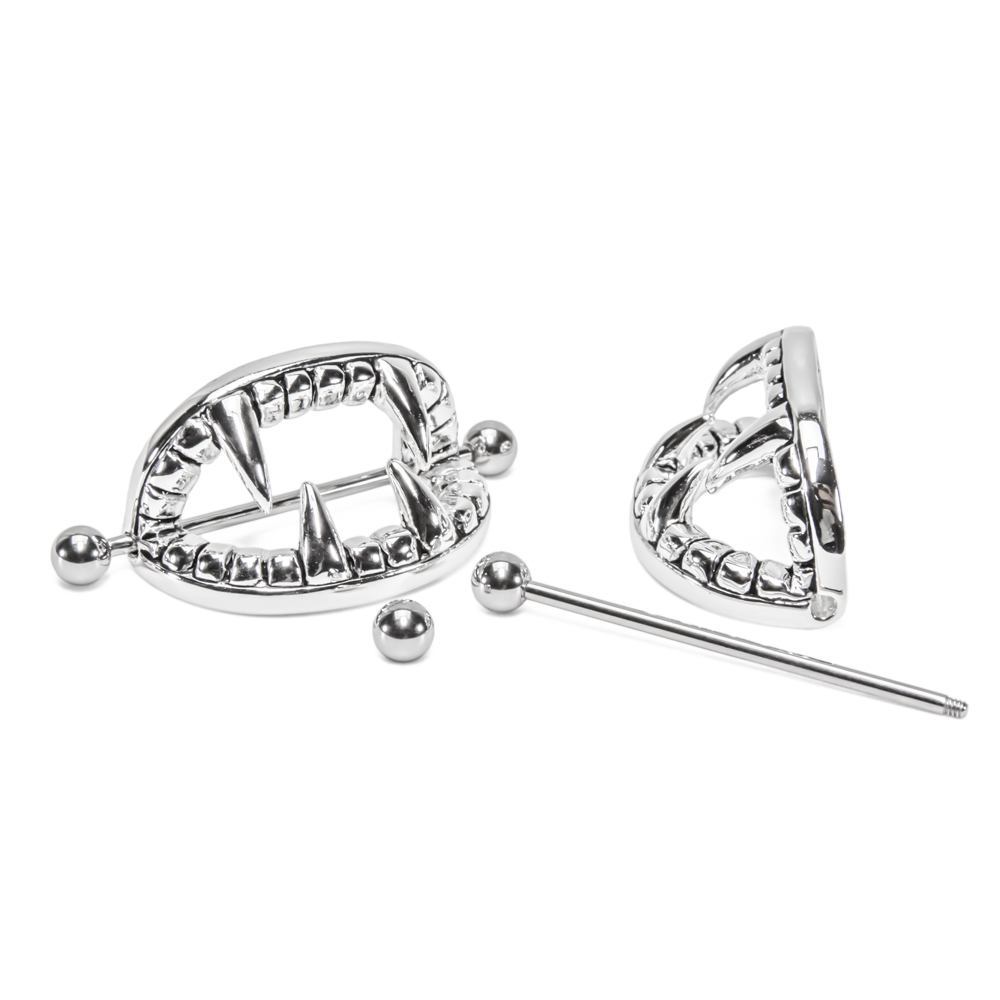 14g Vampire Teeth Nipple Ring Shield Price Per 1 Monster Steel