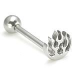 14g 5/8” Steel Casted Flame Straight Barbell14g 5/8” Steel Casted Flame Straight Barbell