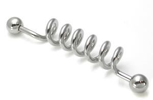 14g 1.5" Spiral Industrial Barbell14g 1.5" Spiral Industrial Barbell