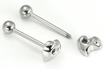 14g 5/8" Heart Straight Steel Barbell — Price Per 114g 5/8" Heart Straight Steel Barbell — Price Per 1