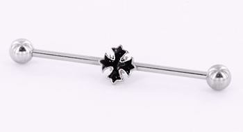 14g 1.5" Gothic Cross Industrial Barbell14g 1.5" Gothic Cross Industrial Barbell