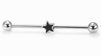 14g 1.5" Star Industrial Barbell14g 1.5" Star Industrial Barbell