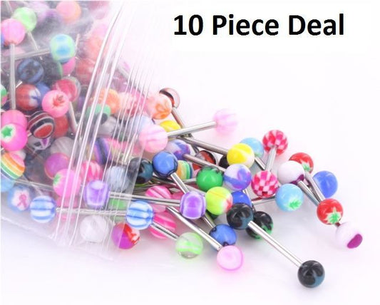 14g 5/8" Acrylic Mix Straight Barbells - Price Per 1014g 5/8" Acrylic Mix Straight Barbells - Price Per 10