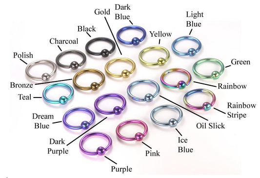 18g Titanium Grade 23 Labrets 1/4" - 3/8" 18 Color Choices18g Titanium Grade 23 Labrets 1/4" - 3/8" 18 Color Choices