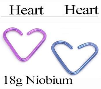 18g Niobium Heart for Ear Piercings — 2 Sizes & 18 Color Options — Price Per 118g Niobium Heart for Ear Piercings — 2 Sizes & 18 Color Options — Price Per 1