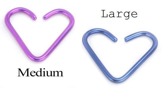 18g Niobium Heart for Ear Piercings — 2 Sizes & 18 Color Options — Price Per 118g Niobium Heart for Ear Piercings — 2 Sizes & 18 Color Options — Price Per 1