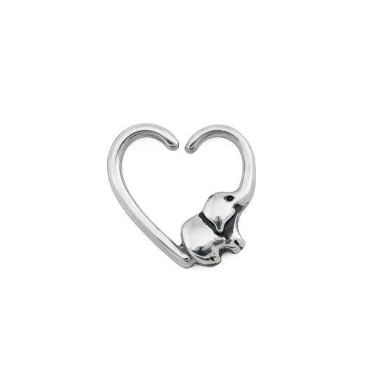 16g Baby Elephant Heart Bendable Ear Jewelry — Right-Facing — Price Per 116g Baby Elephant Heart Bendable Ear Jewelry — Right-Facing — Price Per 1