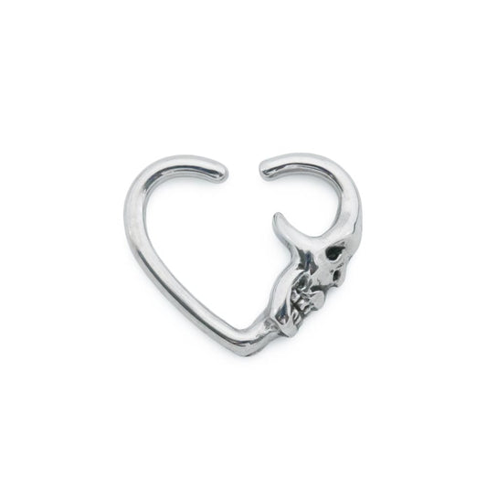 16g Grinning Skull Heart Bendable Ear Jewelry16g Grinning Skull Heart Bendable Ear Jewelry