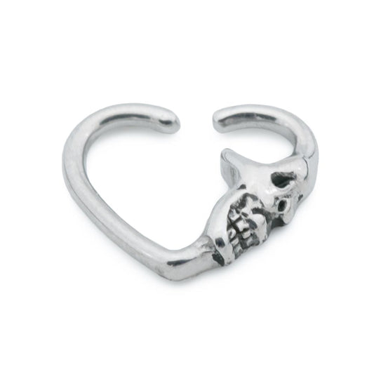 16g Grinning Skull Heart Bendable Ear Jewelry16g Grinning Skull Heart Bendable Ear Jewelry