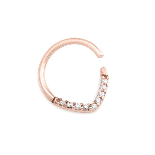 16g PVD Rose Gold Crystal Encrusted Teardrop Bendable Ring — Price Per 116g PVD Rose Gold Crystal Encrusted Teardrop Bendable Ring — Price Per 1