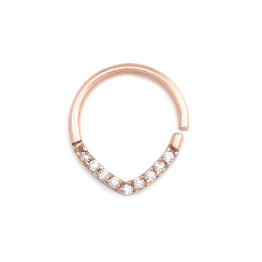 16g PVD Rose Gold Crystal Encrusted Teardrop Bendable Ring — Price Per 116g PVD Rose Gold Crystal Encrusted Teardrop Bendable Ring — Price Per 1