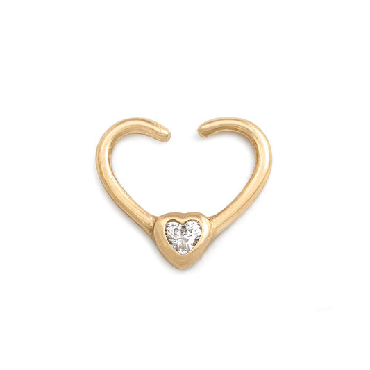 16g PVD Gold Crystal Double Heart Bendable Ear Jewelry — Price Per 116g PVD Gold Crystal Double Heart Bendable Ear Jewelry — Price Per 1