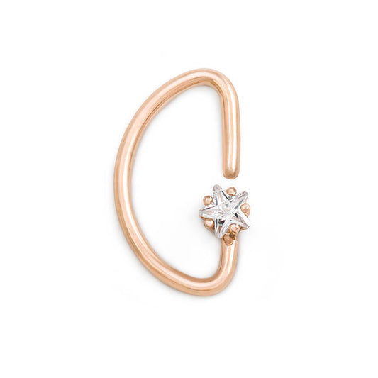 16g PVD Rose Gold Crystal Star Bendable D-Ring — Price Per 116g PVD Rose Gold Crystal Star Bendable D-Ring — Price Per 1