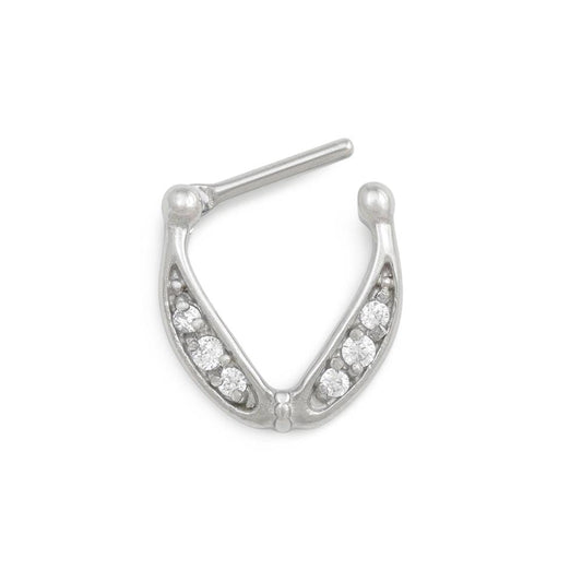 16g Crystal Nimbus V-Shaped Septum Clicker — Price Per 116g Crystal Nimbus V-Shaped Septum Clicker — Price Per 1