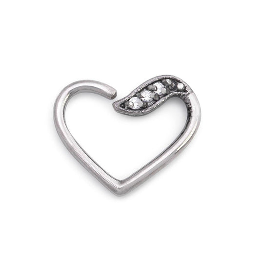 16g Crystal Leaf Bendable Heart  Ear Jewelry — Price Per 216g Crystal Leaf Bendable Heart  Ear Jewelry — Price Per 2