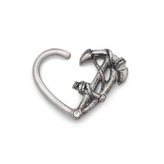 16g Anchor Bendable Heart Ear Jewelry — Price Per 2 (Pair)16g Anchor Bendable Heart Ear Jewelry — Price Per 2