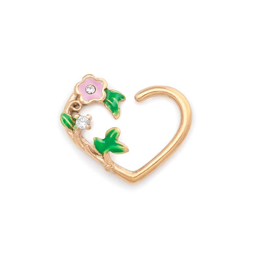 16g Floral Vine PVD Gold Bendable Heart Ear Jewelry — Price Per 216g Floral Vine PVD Gold Bendable Heart Ear Jewelry — Price Per 2