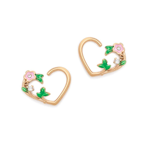 16g Floral Vine PVD Gold Bendable Heart Ear Jewelry — Price Per 216g Floral Vine PVD Gold Bendable Heart Ear Jewelry — Price Per 2